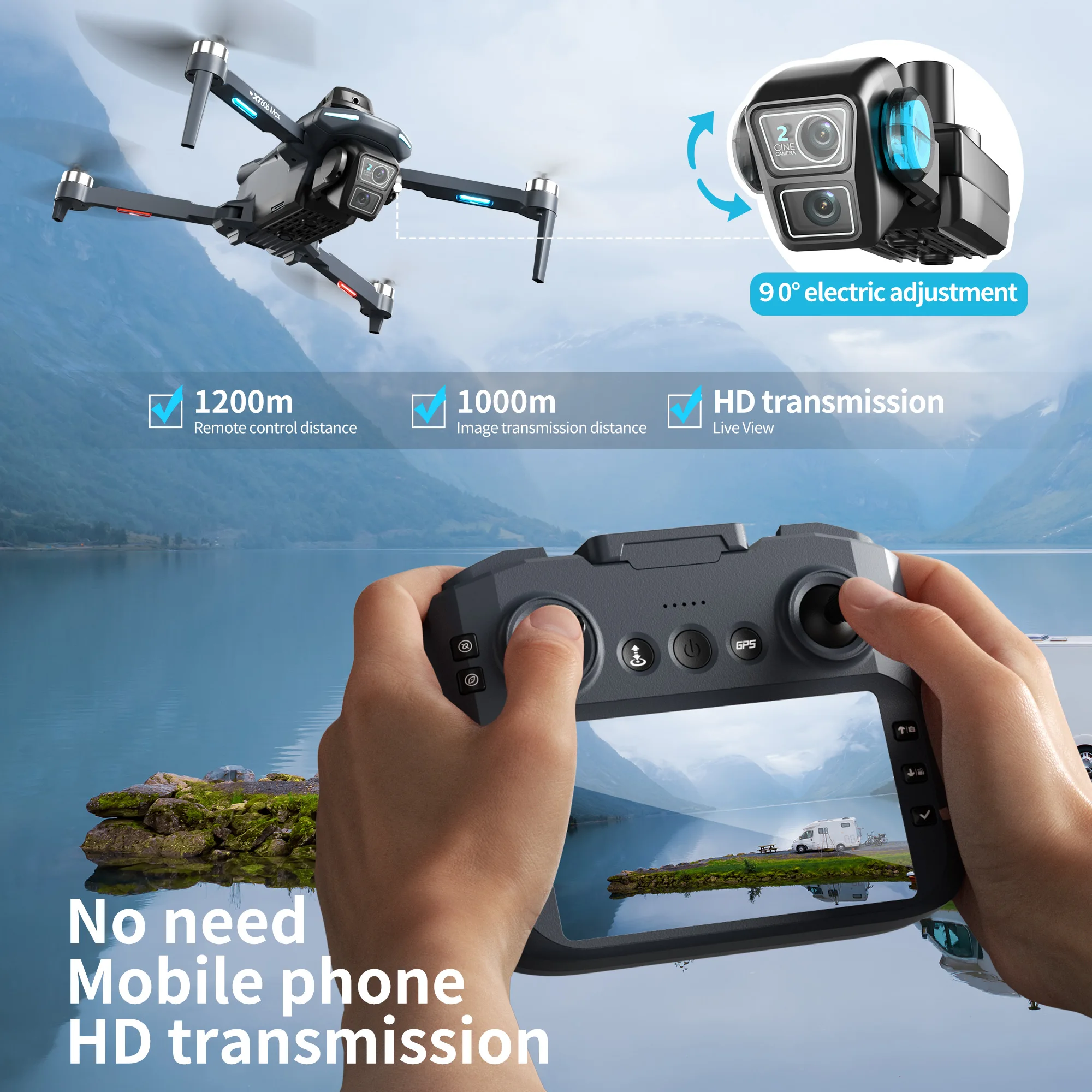 Lenovo XT606 MAX GPS Drone 4k  - Drone Kit Long Range のレビューと価格